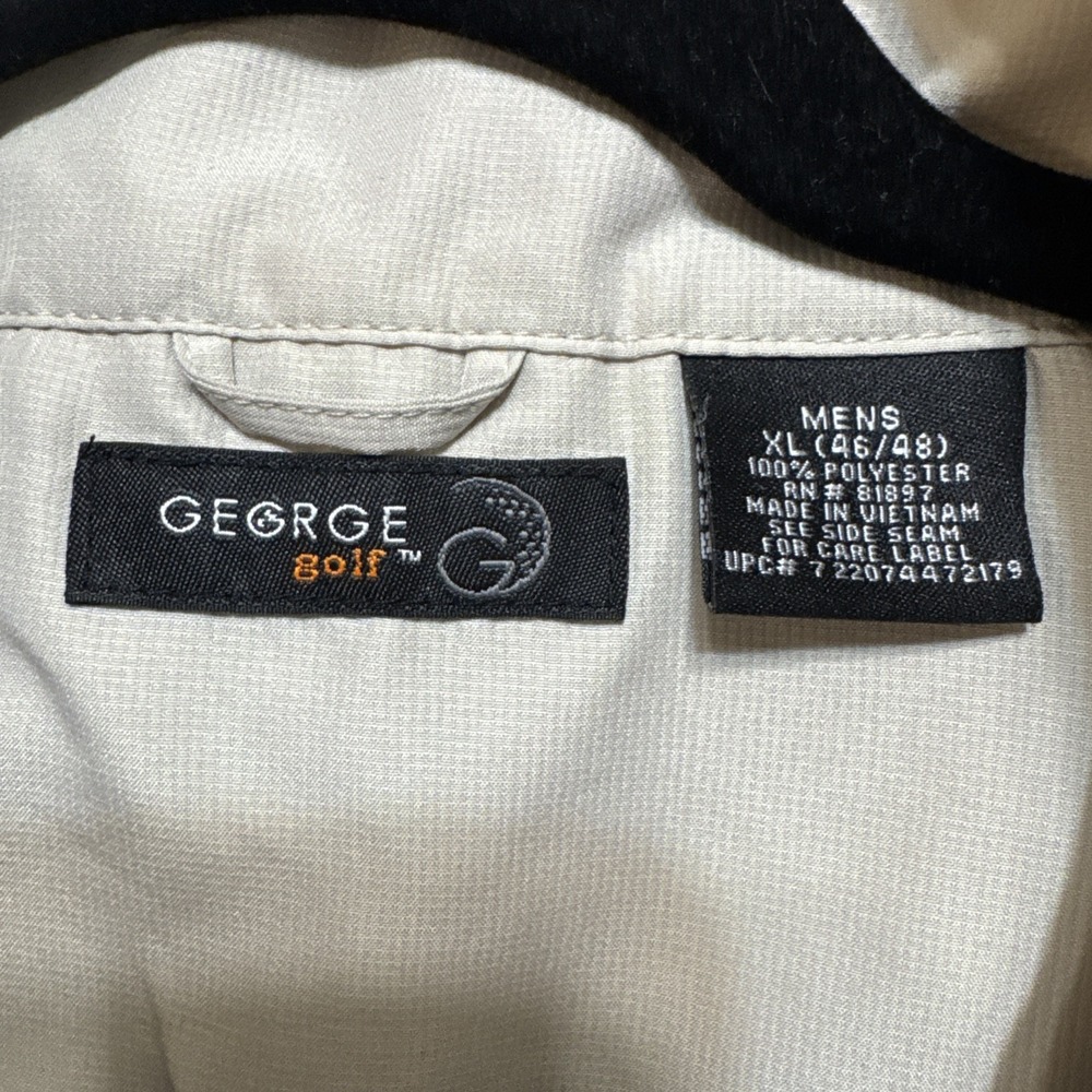 George Golf Pullover Jacket Mens XL Beige Detachable Long Sleeve 1/4 Zip EUC - Picture 2 of 8